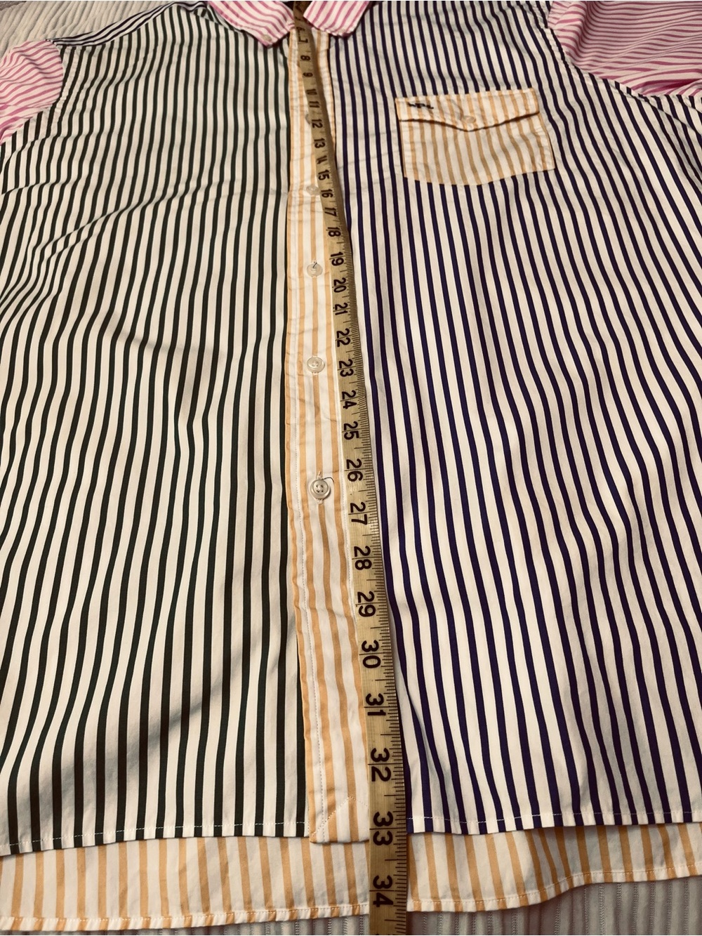 Ralph Lauren Blue and Yellow And Pink Striped Men's Button Down Shirt - Picture 9 of 11